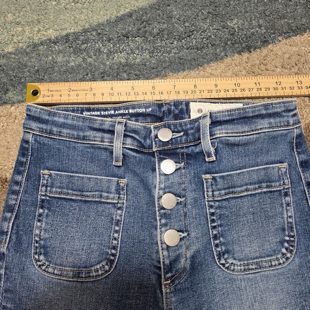 AG Adriano Goldschmied Anthropologie Women’s Vintage Button Front Jeans Size 26R - Picture 8 of 11